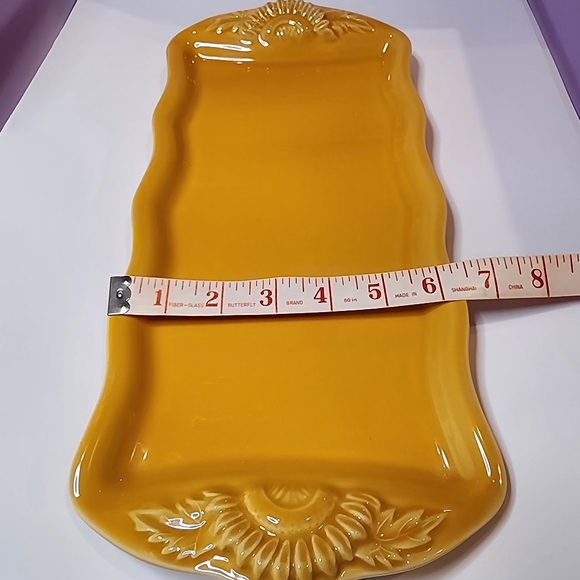 Appolia Yellow Gold ceramic serving platter - Picture 5 of 7